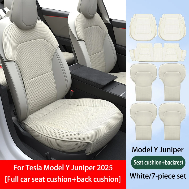 Voor Tesla Model Y Juniper 2025, PU-zitkussenventilatie, comfortabel, vier seizoenen universele split enkele zit-achterrijset