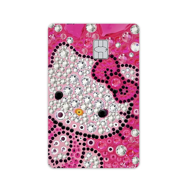 Y2k Hello Kitty Mode Credit Debetkaart Diy Stickers Kawaii Cartoon Visa Bankkaart Film Tape Skin voor Kleine Grote Geen Chip Decor