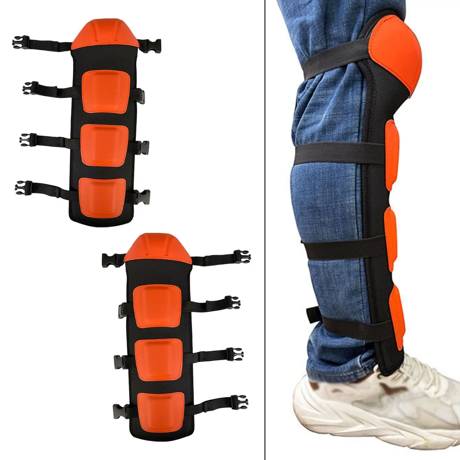 Durable Garden Knee Pads with Shin Guards for Men Women Adjustable Chainsaw Leg Guards for Lawn Mower Brushcutter Work