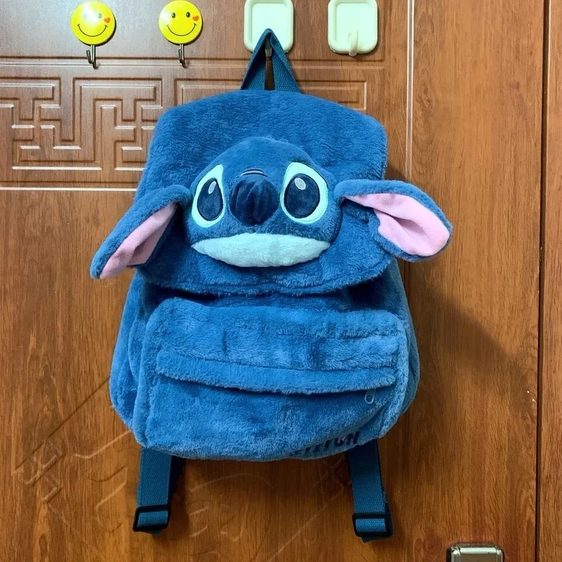 2024 New Disney Cartoon Stitch peluche zaini donna stile giapponese carino Mini doppia borsa a tracolla Y2k ragazze morbide borse Kawaii