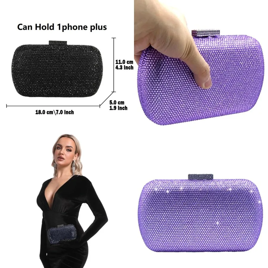 

Mini Rhinestone Clutch Purse, Evening Bags and Clutches for Women Formal, Crystal Clutch Bag Wedding Handbags