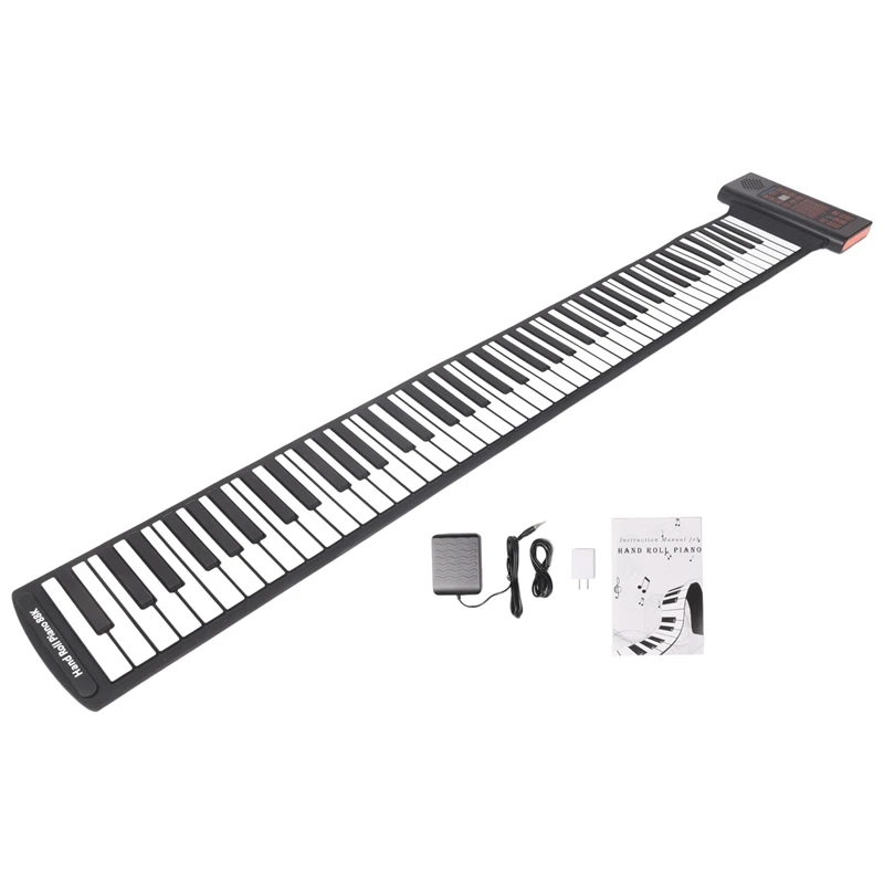 

New Portable Keyboard Piano Roll Up 88 Keys Electronic Keyboard Flexible Silicone With Rechargeable Battery For Kid Gift