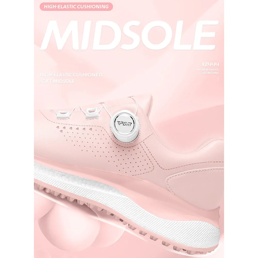 PGM XZ444 Damen Komfortable Weichsohlen-Golfschuhe mit Rutschfester Sohle, Wasserdichte Golf-Schuhe mit Knopfschnürung für Frauen – Detail 8