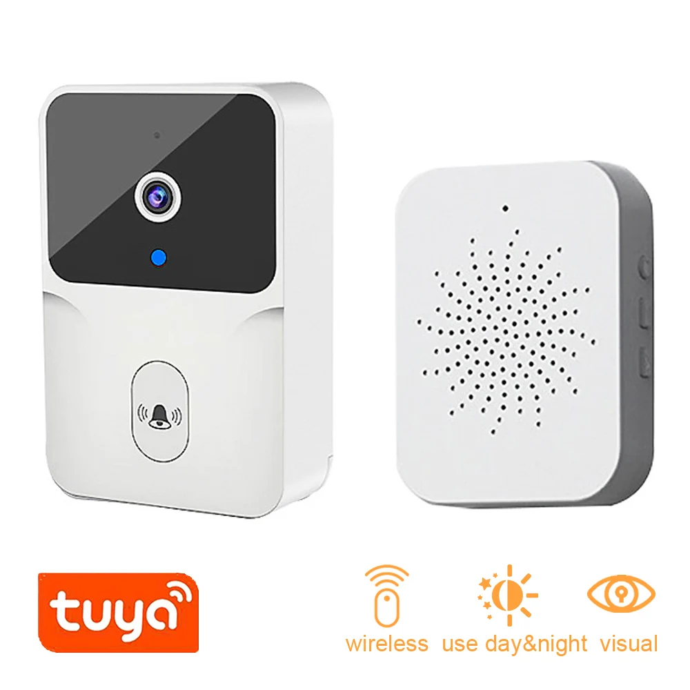 Tuya WiFi Video Doorbell Wireless HD Camera PIR Motion Detection IR Alarm Security Smart Home Door Bell WiFi Intercom for Home