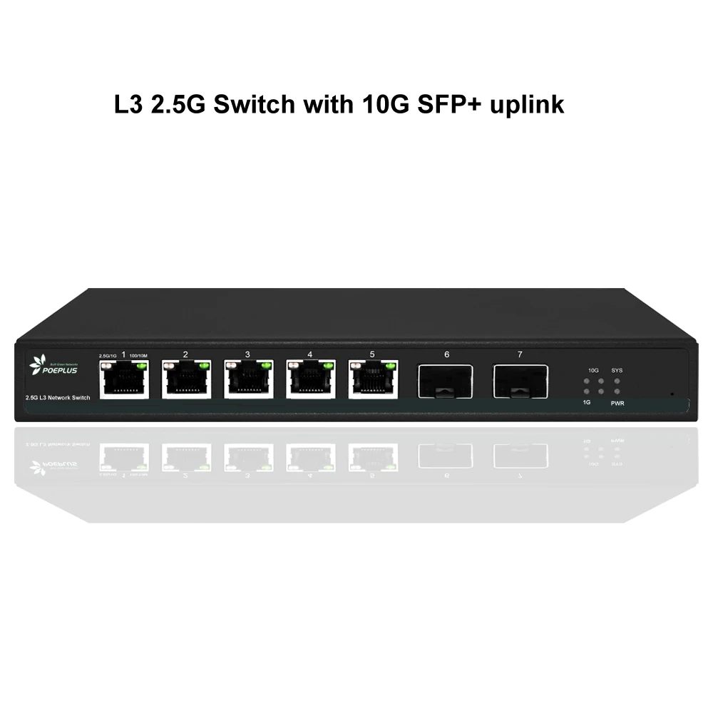 Imagem -04 - Switch Ethernet Portas 2.5gb Poe 2x10g Sfp Plus Uplink Não Poe Disponível Multi Gigabit Lan 2500mbps L3-gigabit