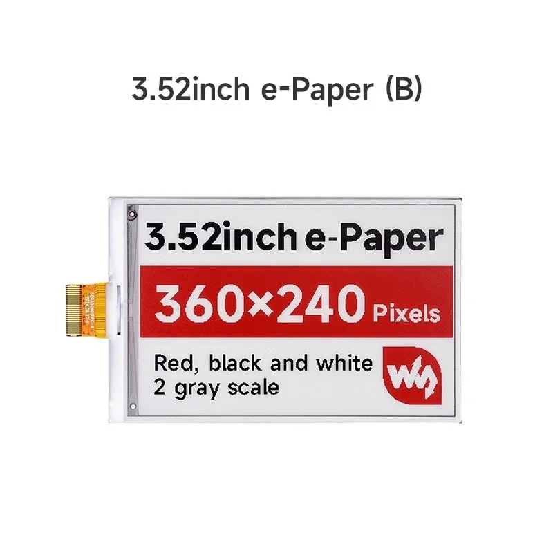 3.52 inch e-paper Display e-link e-paper red black and white support raspberry pi/STM32 paper screen 360x240 SPI Interface