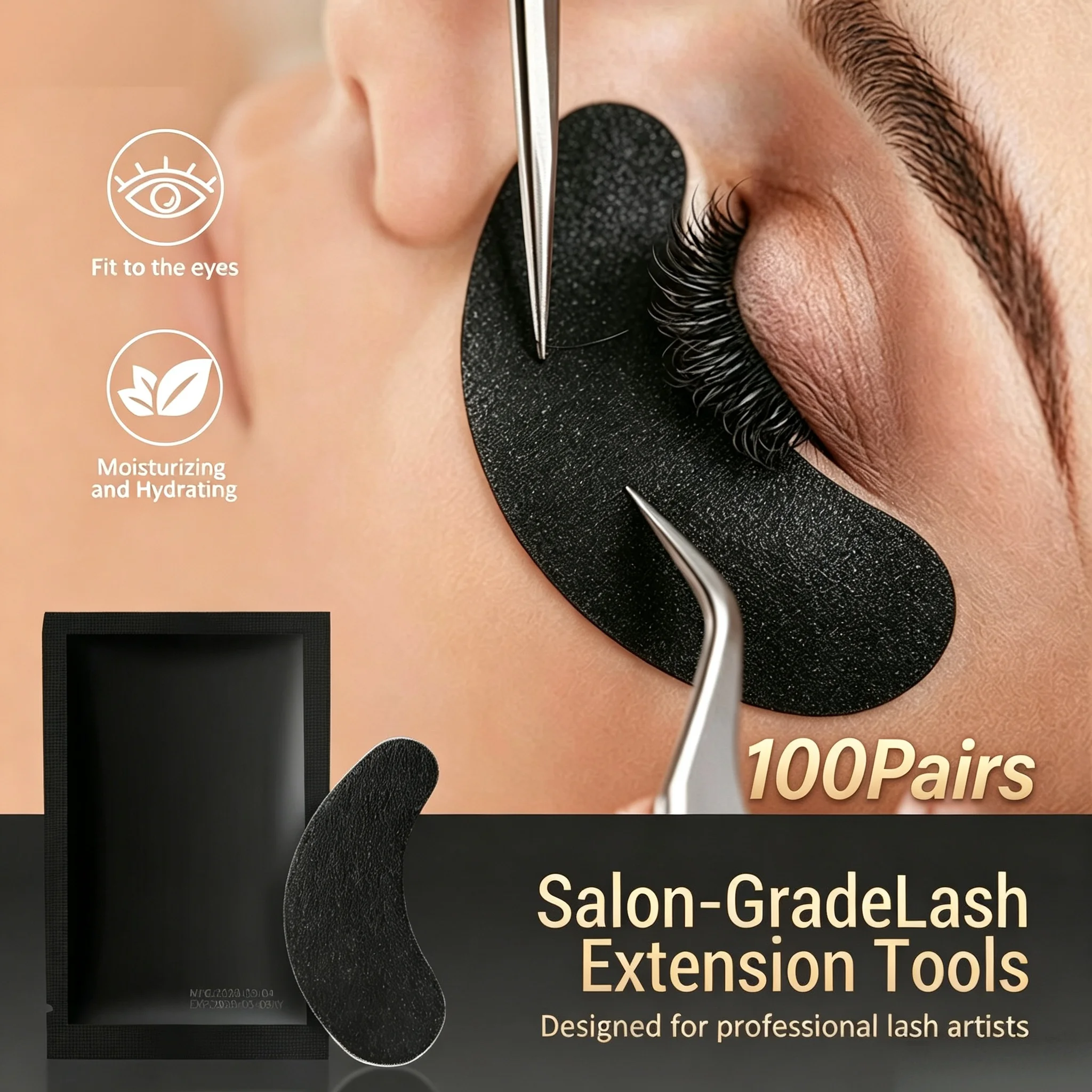 Eyelash Extension Salon - 100 زوج من وسادات العين السوداء