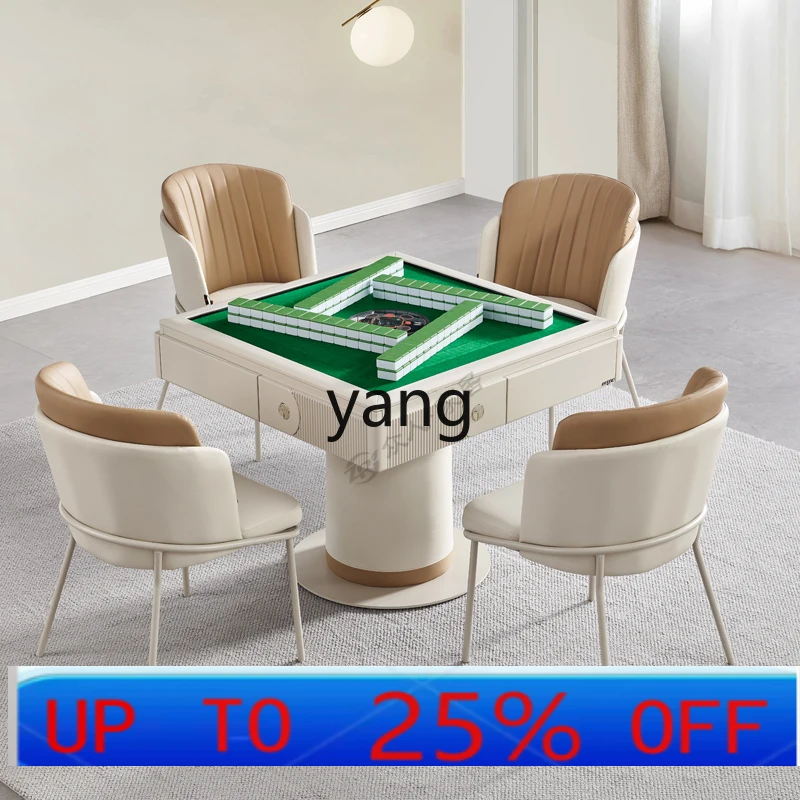 

Lmm mahjong dining table dual-purpose solid wood automatic mahjong machine integrated household long and round