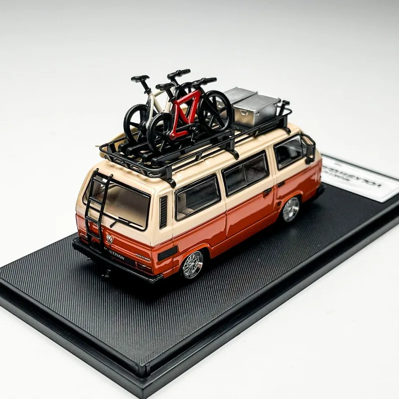 Mortal Diecast 1/64 escala Volkswagen coches modelo de aleación Volkswagen T3 Lie Low naranja vehículos de juego juguetes para niños regalo caja Original