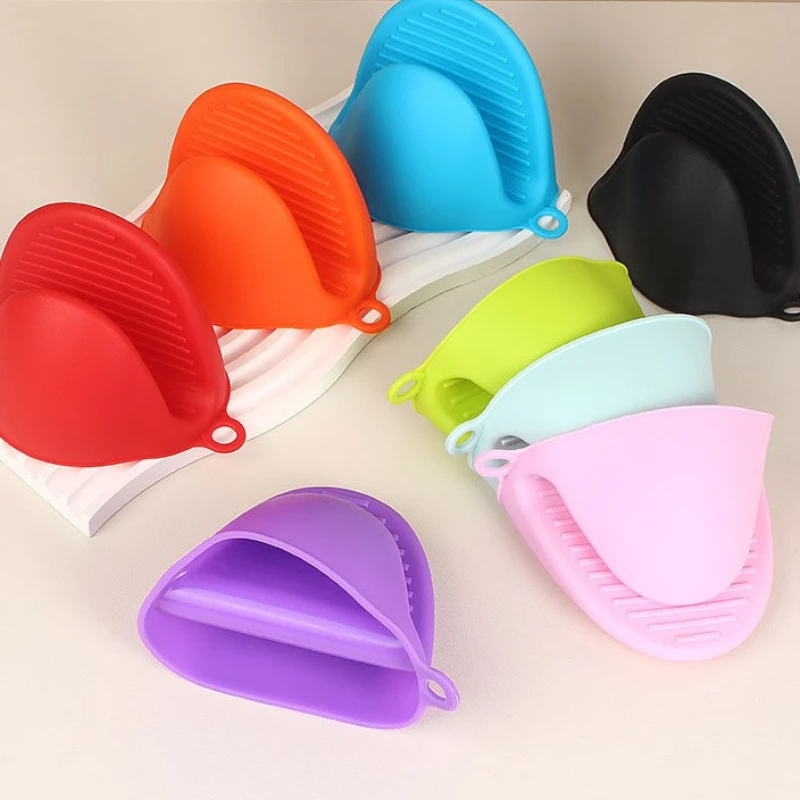 Silicone Interval Glove Bowl And Plate Holder Kitchen Utensil Rack Household Oven Silicone Anti Scald Double Finger Hand Clip