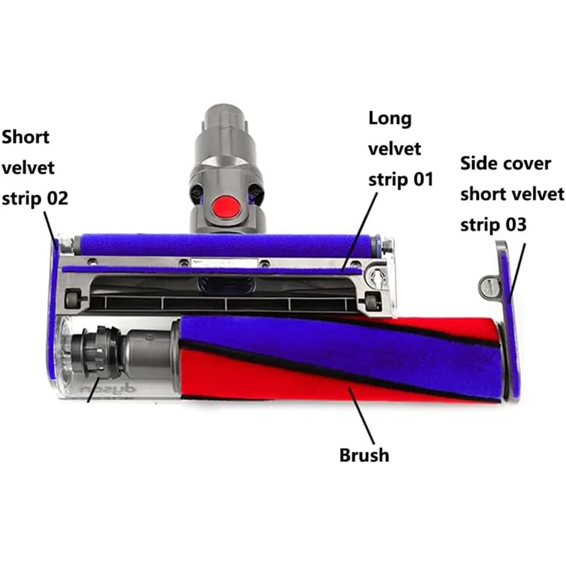 مجموعة شرائط قطيفة لفرشاة دوارة ناعمة لمرفقات فراغ دايسون V6 V7 V8 V10 V11-A73Z #5