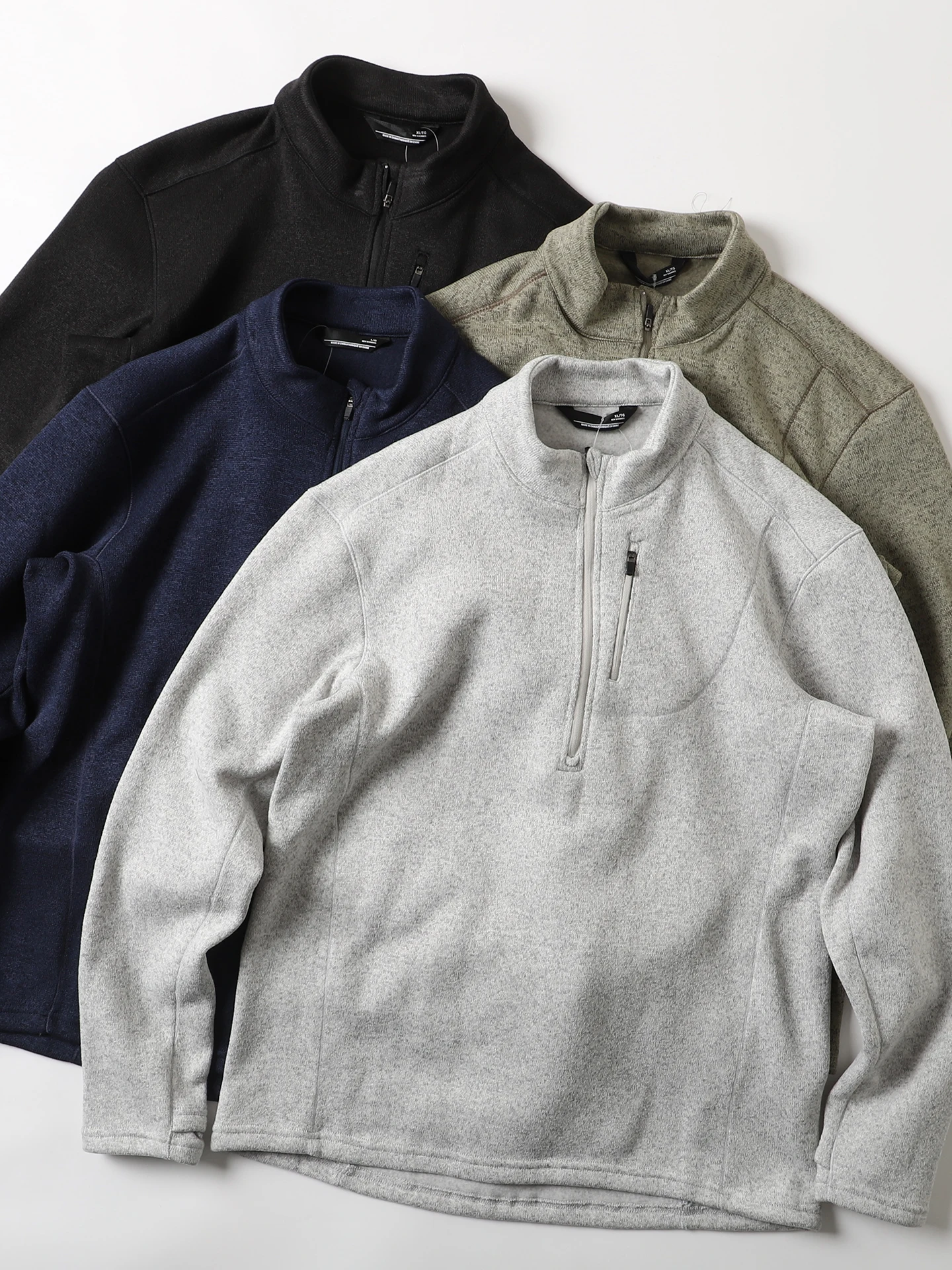 

Warm Fce Lined Knitted Jaet Men's Outdoor Spor f Zip Hooded Coat Stand Fit Long Sve Casual Sle Polyester Fiber