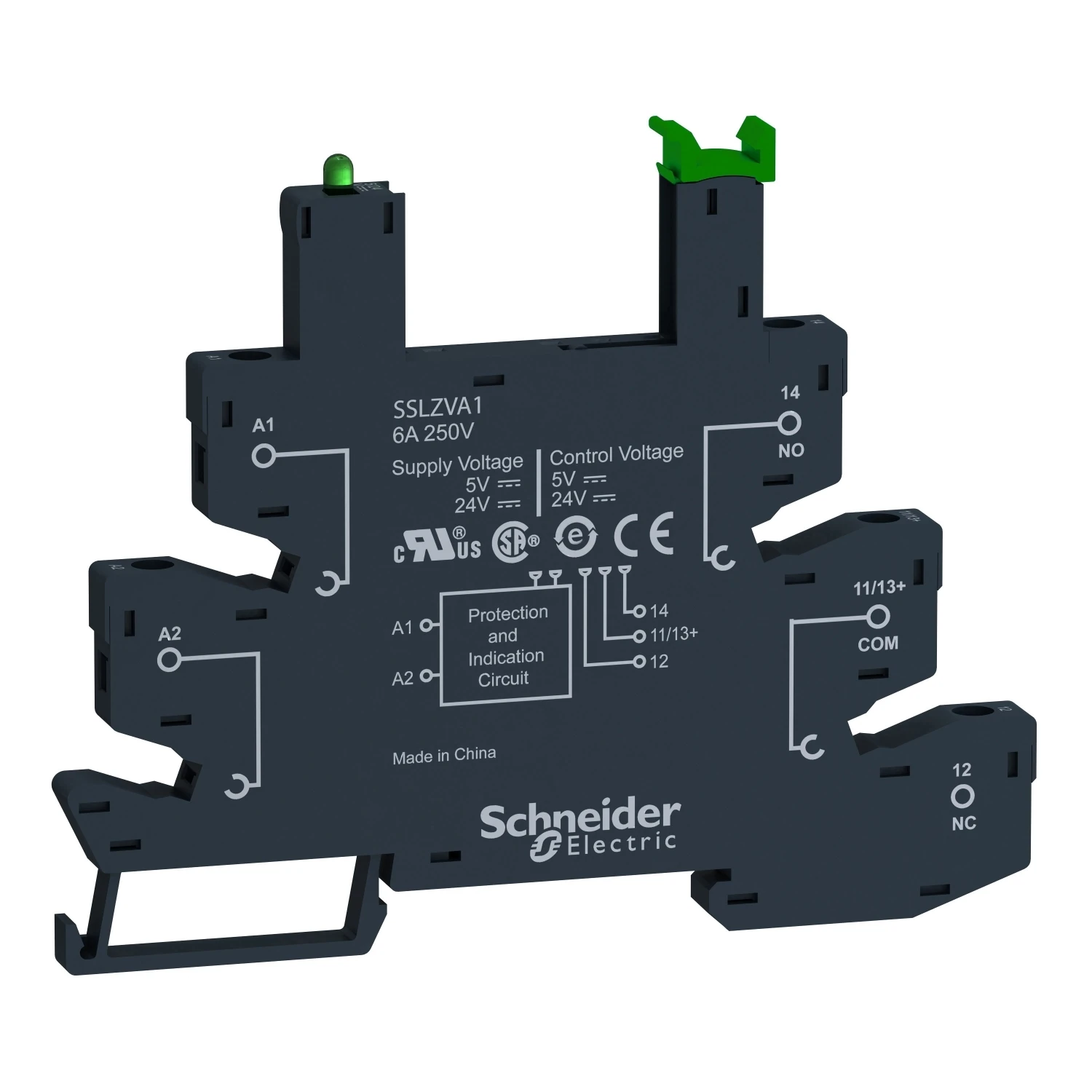 SSLZVA1 Socket equipped with LED and protection circuit