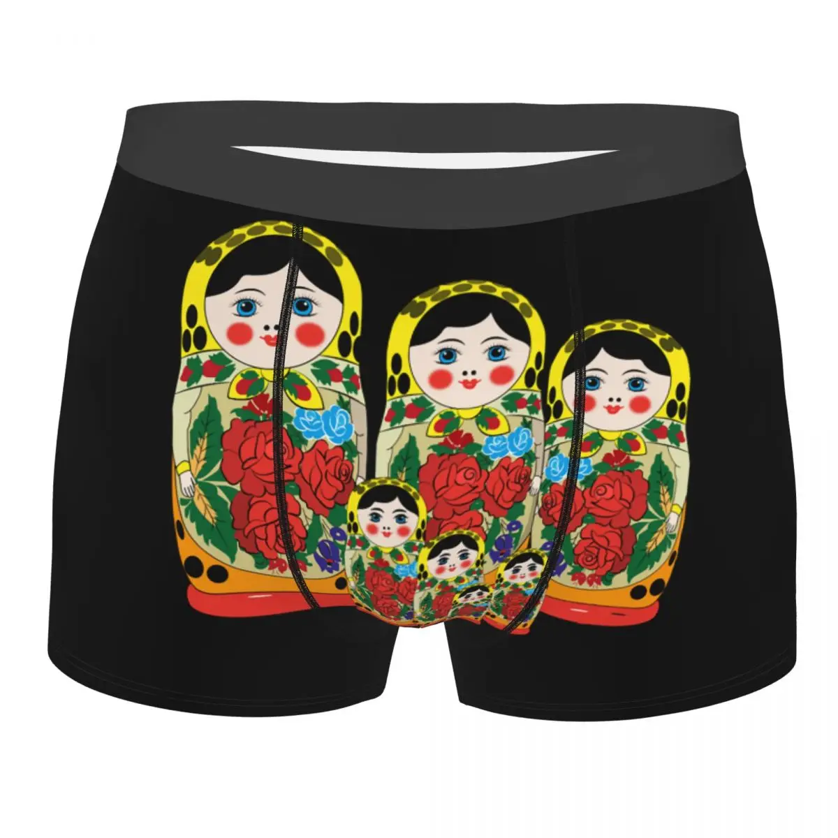 Custom Matryoshka Doll Russian Doll Underwear Men Stretch Russia Folk Art Boxer Briefs