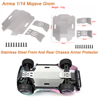 Stainless Steel Front And Rear Chassis Armor Protector for Arrma 1/14 Mojave Grom RC Car Upgrade Parts Accessories
