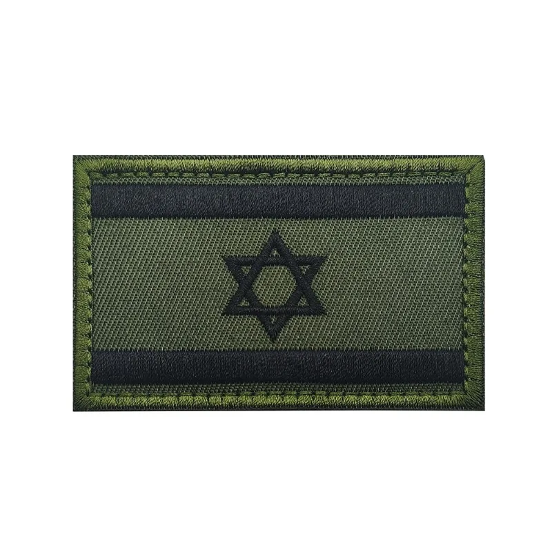 Bordado de la bandera de Israel, parches tácticos de tela, brazalete judío, emblema del ejército de gancho y bucle, insignias de combate israelí, 1