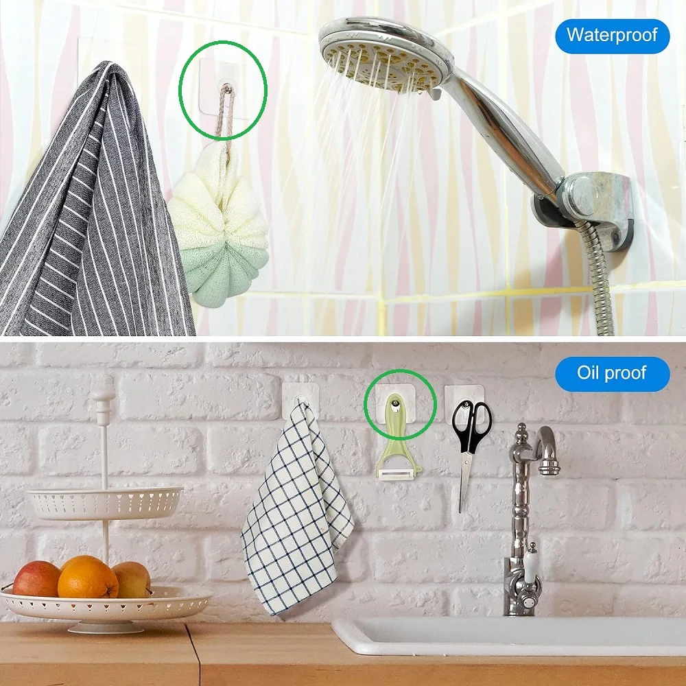Selbstklebende Schraubenaufkleber-Wandhaken zum Aufhängen, klebrige Haken, wiederverwendbarer nahtloser Haken für Badezimmer, Küche, 5 Stück – Detail 5