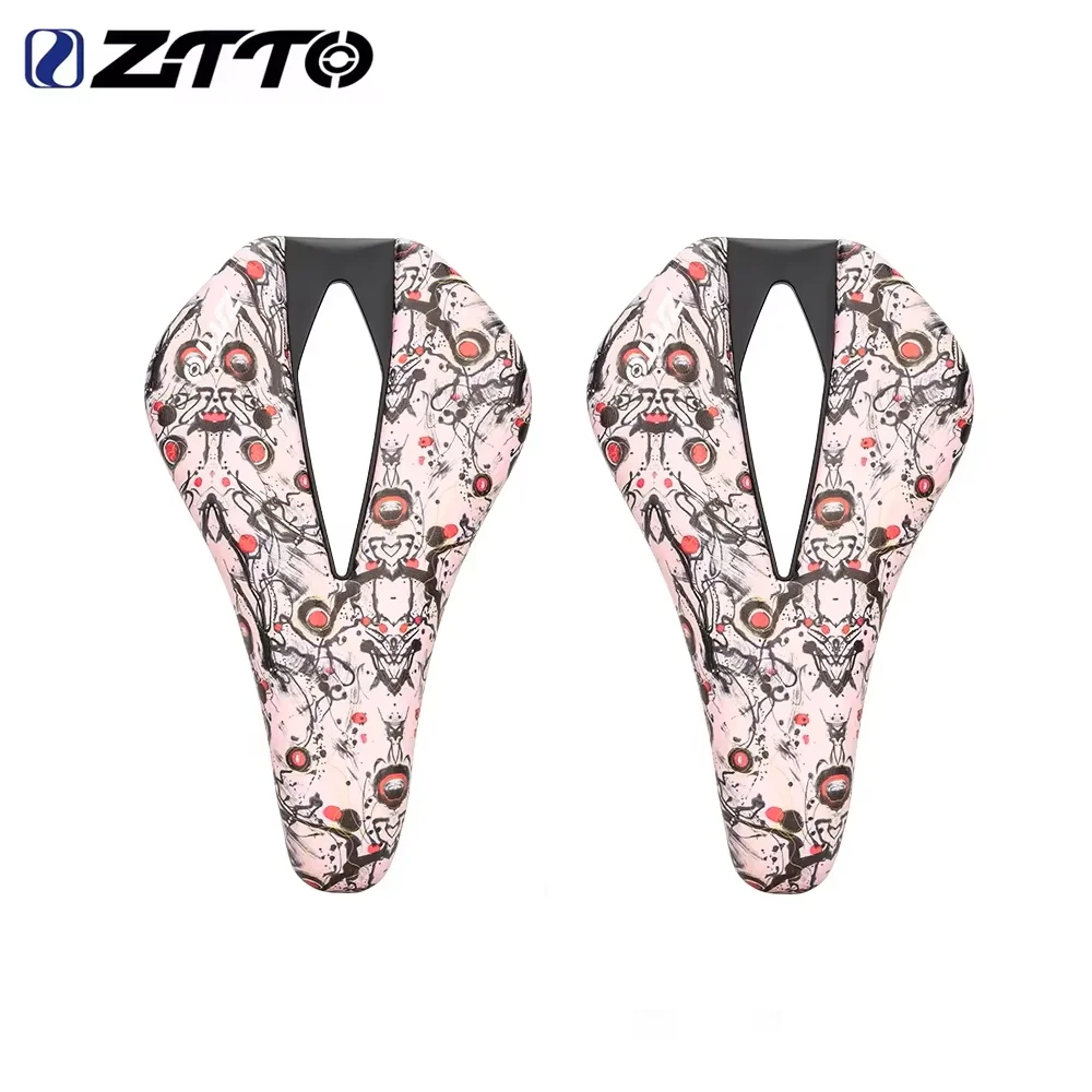 

ZTTO MTB Road Bike Seat Saddle Ergonomic Cushion Comfortable Bicycle Saddle Hollow Breathable Racing Soft PU Cycle Wide Large