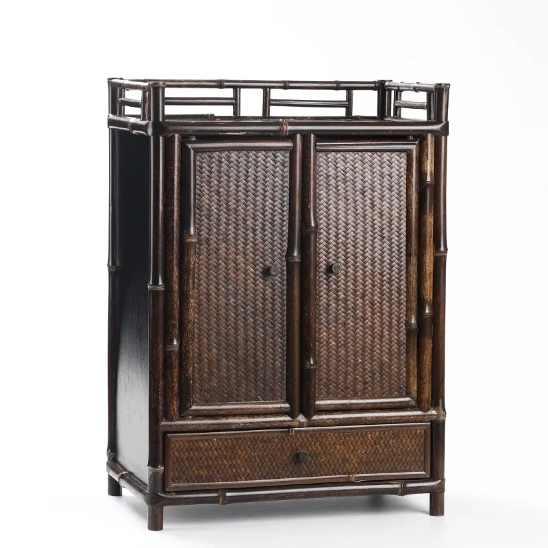 

Retro purple bamboo cabinet, shed drawer set storage, display stand room Duobao Pavilion