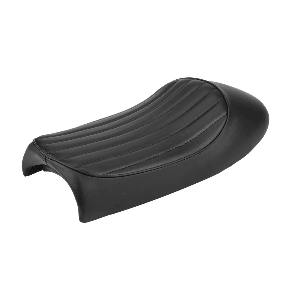 Universal Vintage Motorcycle Hump Seat Retro Saddle Flat Pan Seats Cushion Black For Harley Honda Cafe Racer Custom