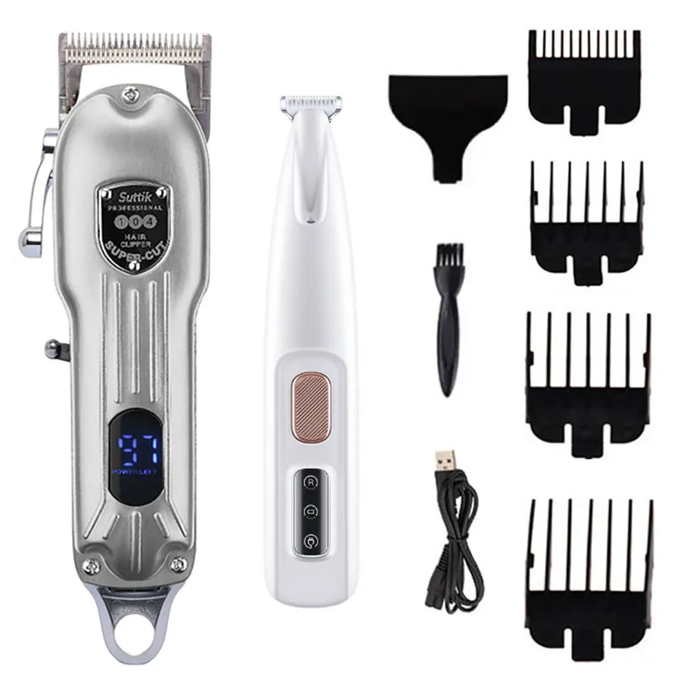 Professional Dog Hair Clipper All Metal Low Noice Rechargeable Pet Trimmer Cat Shaver Cutting Machine Puppy Grooming Haircut