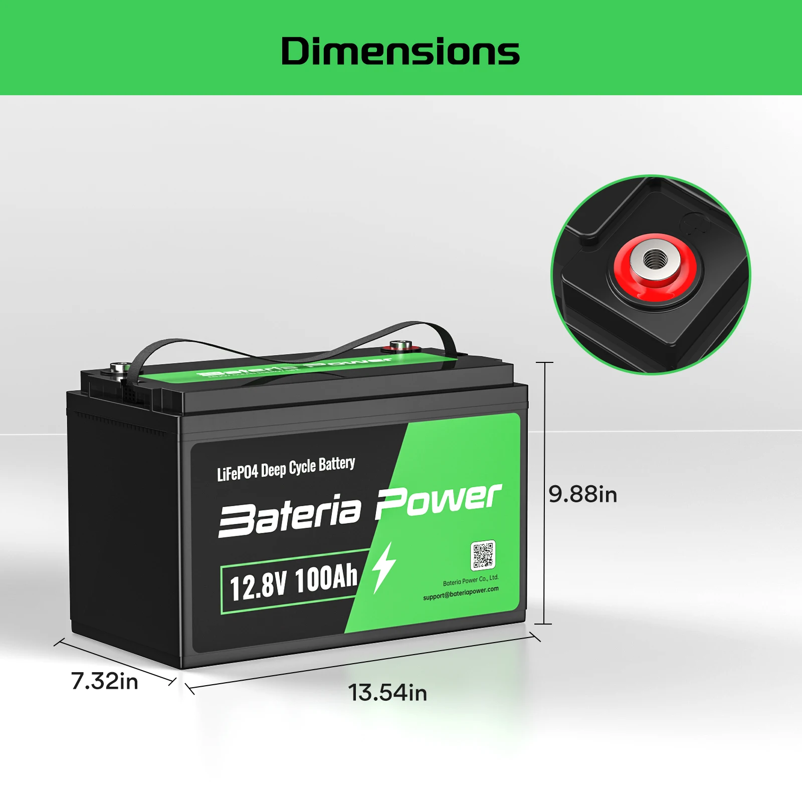 12.8V 100Ah LiFePO4 Battery Lithium Battery Built-in 100A BMS,Up to 8000 Deep Cycles, Perfect for RV, Marine,Home Energy Storage