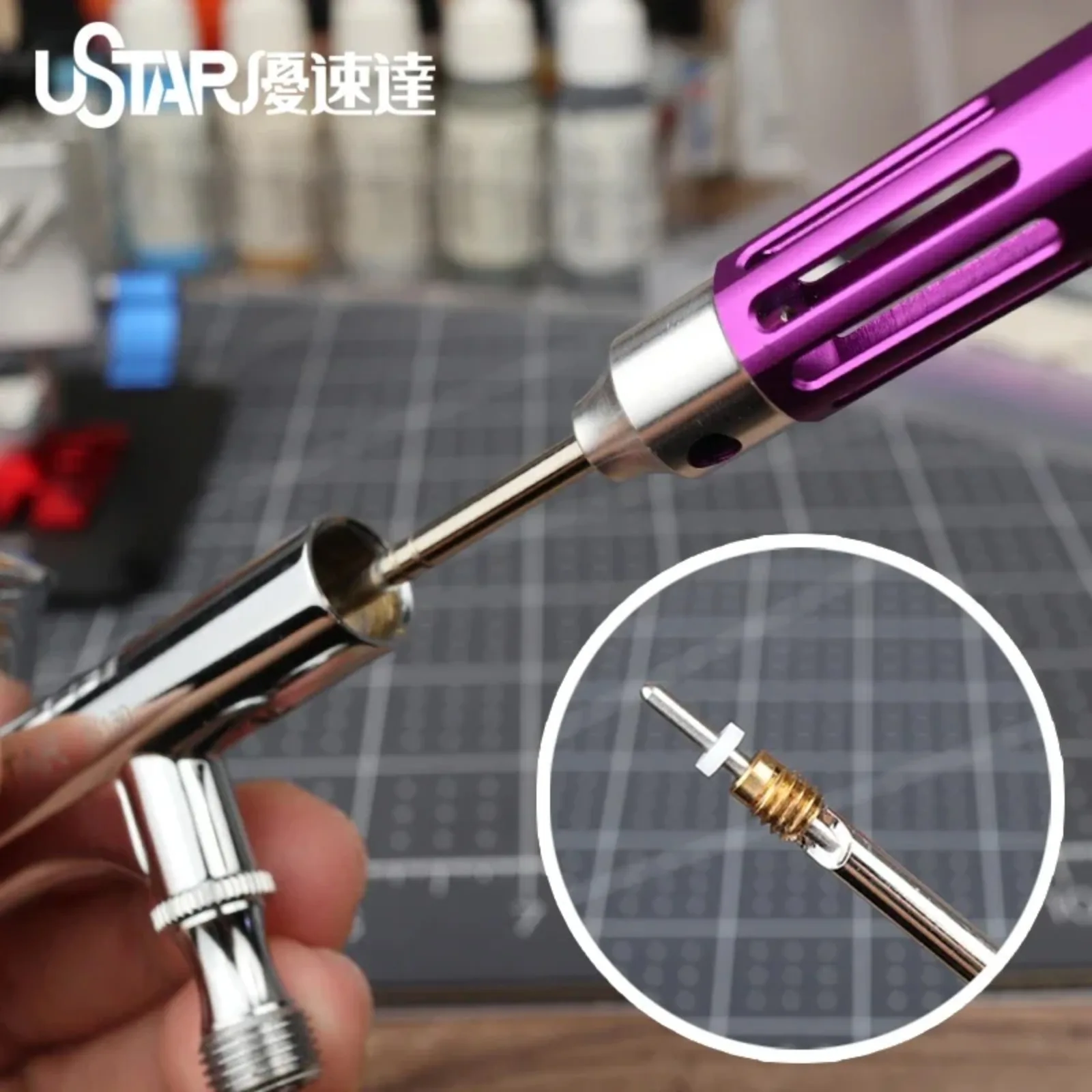 Ustar UA-90094 Airbrush Maintenance Tool Kit for Gundam Military Model Making Tools Miniature Painting Cleaner Set Hobby DIY