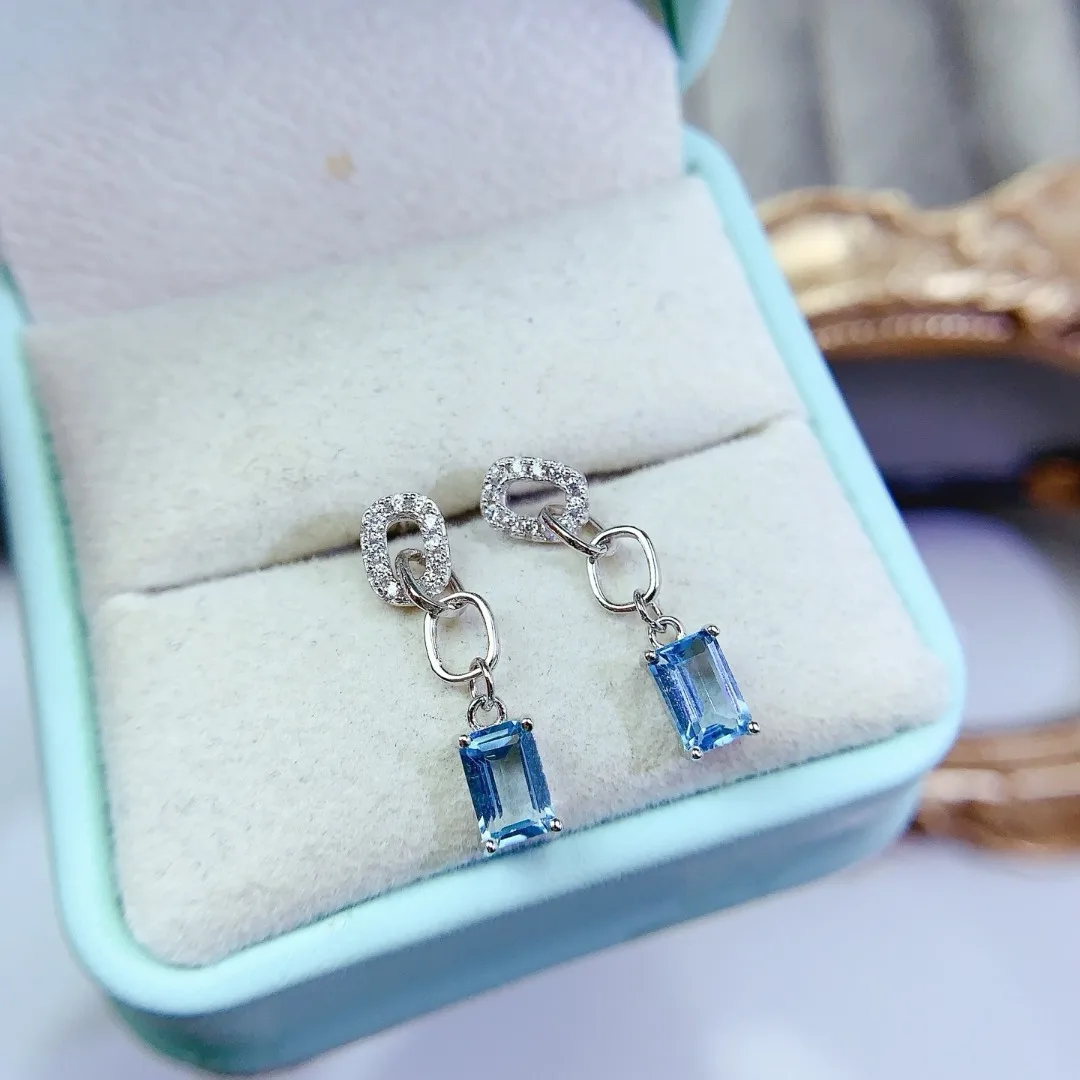 

Elegance Designer Design Natural Topaz Ear Studs S925 Sterling Silver Luxurious Women Jewelry Ideal for Fashionable Gifting