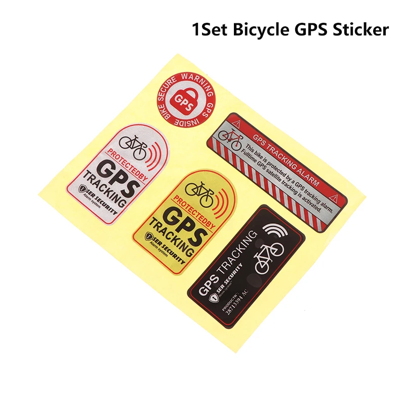 1 conjunto de adesivo gps para bicicleta, scooter, motocicleta, antirroubo, aviso, rastreamento, reflexivo, à prova d'água, paster, acessórios de bicicleta