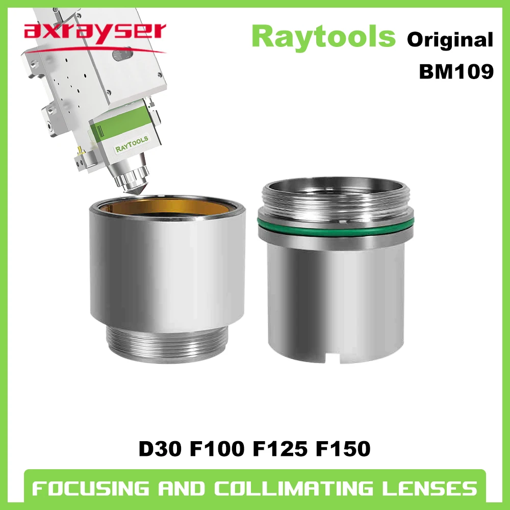 Original Raytools Fiber Laser Collimating Focusing Lens With Lens Holder BM109 0-3KW Laser Cutting Head D28 F100 F125 F150