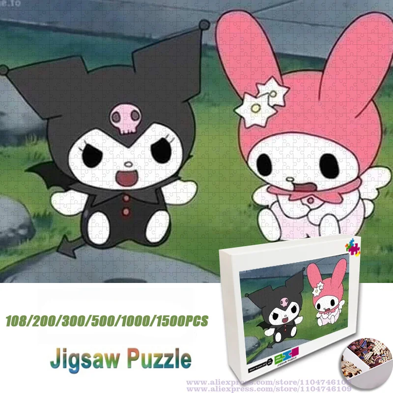 

Sanrio Kuromi My Melody Puzzle Jigsaw Cartoon Anime Cute Characters 108/200/300/500/1000/1500Pcs Intelligence Puzzles for Kids