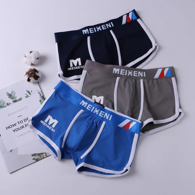 Cotton Boxer Trunks Man Sexy U Convex Pouch Panties Soft Breathable Boxer Briefs Underwear Youth [print Underpants Lingerie