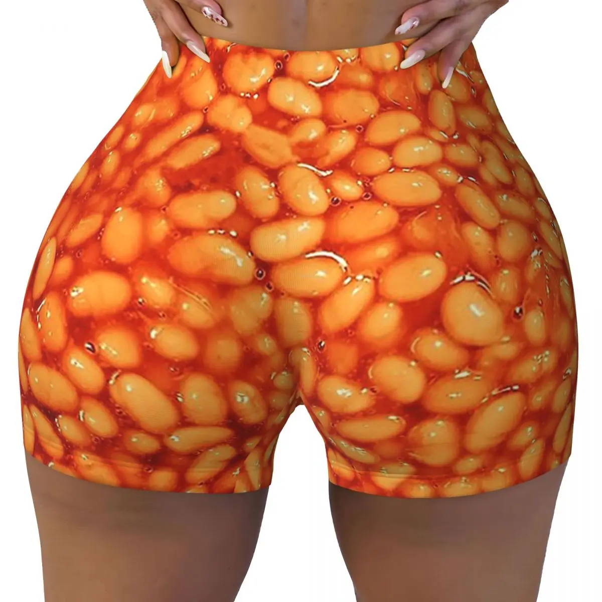 Feijão personalizado em coisas padrão feminino ginásio treino correndo shorts atlético vôlei motociclista yoga shorts