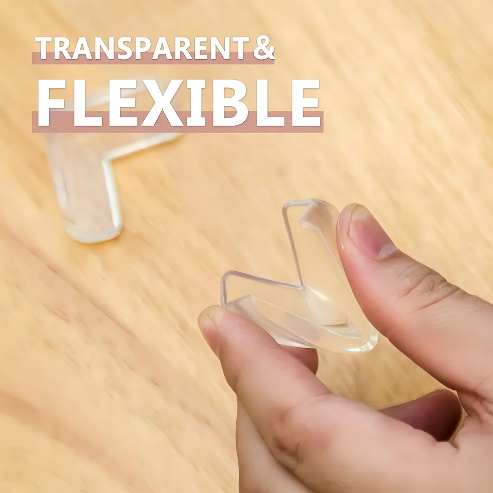 20pcs Transparent PVC Corner Protectors Durable Safety Guards for Power Outlets&Table Edges-Clear Adhesive Corner Guards