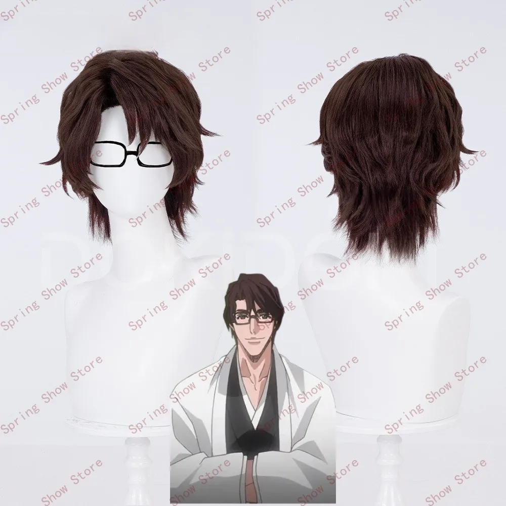 Sasuke Uchiha Perruque courte pour homme Noir Cosplay Anime Cosplay Cosplay Perruque synthétique résistante à la chaleur + bonnet de perruque