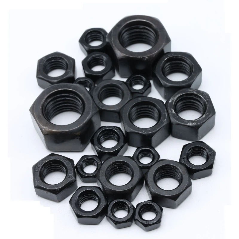 Tuercas hexagonales de acero al carbono, 1-200 piezas, M2, M2.5, M3, M4, M5, M8, M10, M12, M14, M16, M18, M20, M22, M24, M27, M30