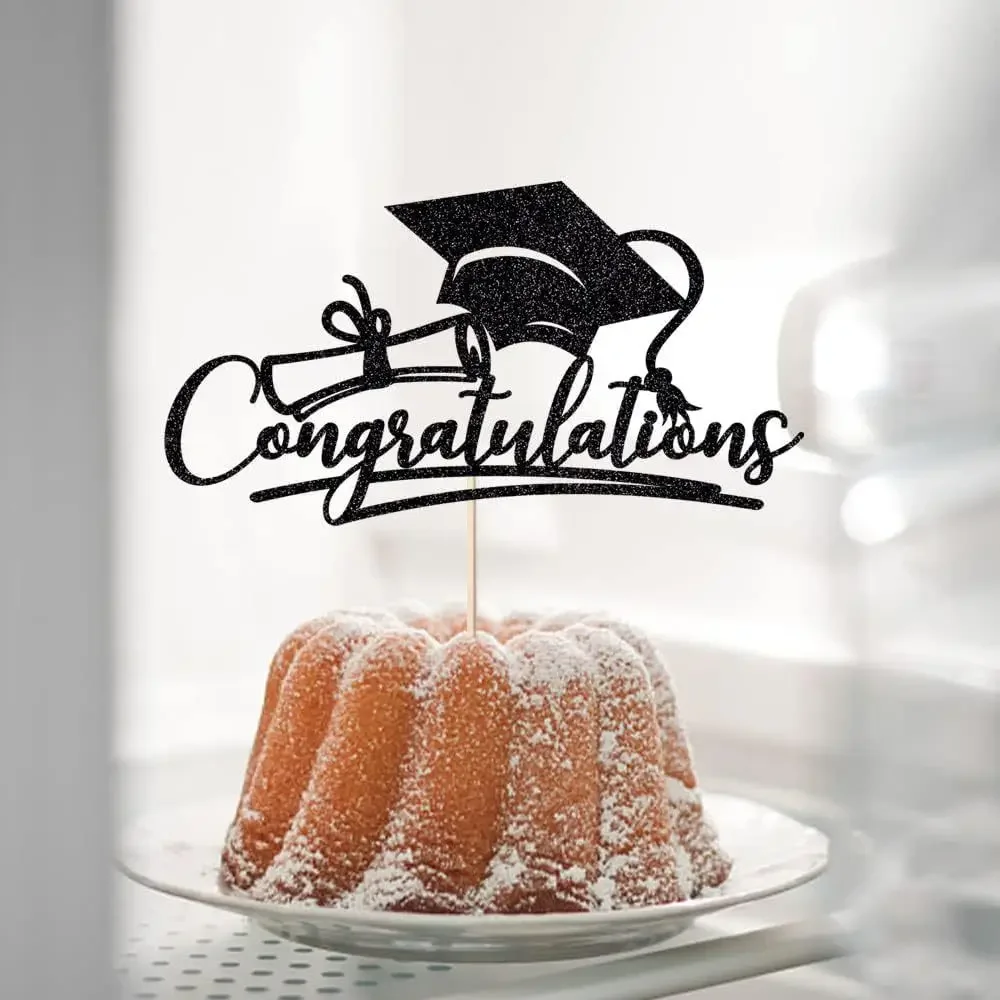 Bachelor Cap Congrasts Grad Cake Toppers Congratulation Class of 2024 Graduate Party Cake Decoration Supplies