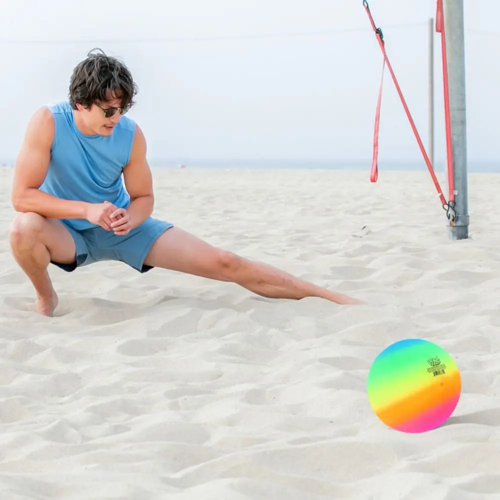 Volleyball Children's  Inflatable Soccer Ball Beach Rainbow Balls Inflatable Football  PVC Playthings Rainbow Football