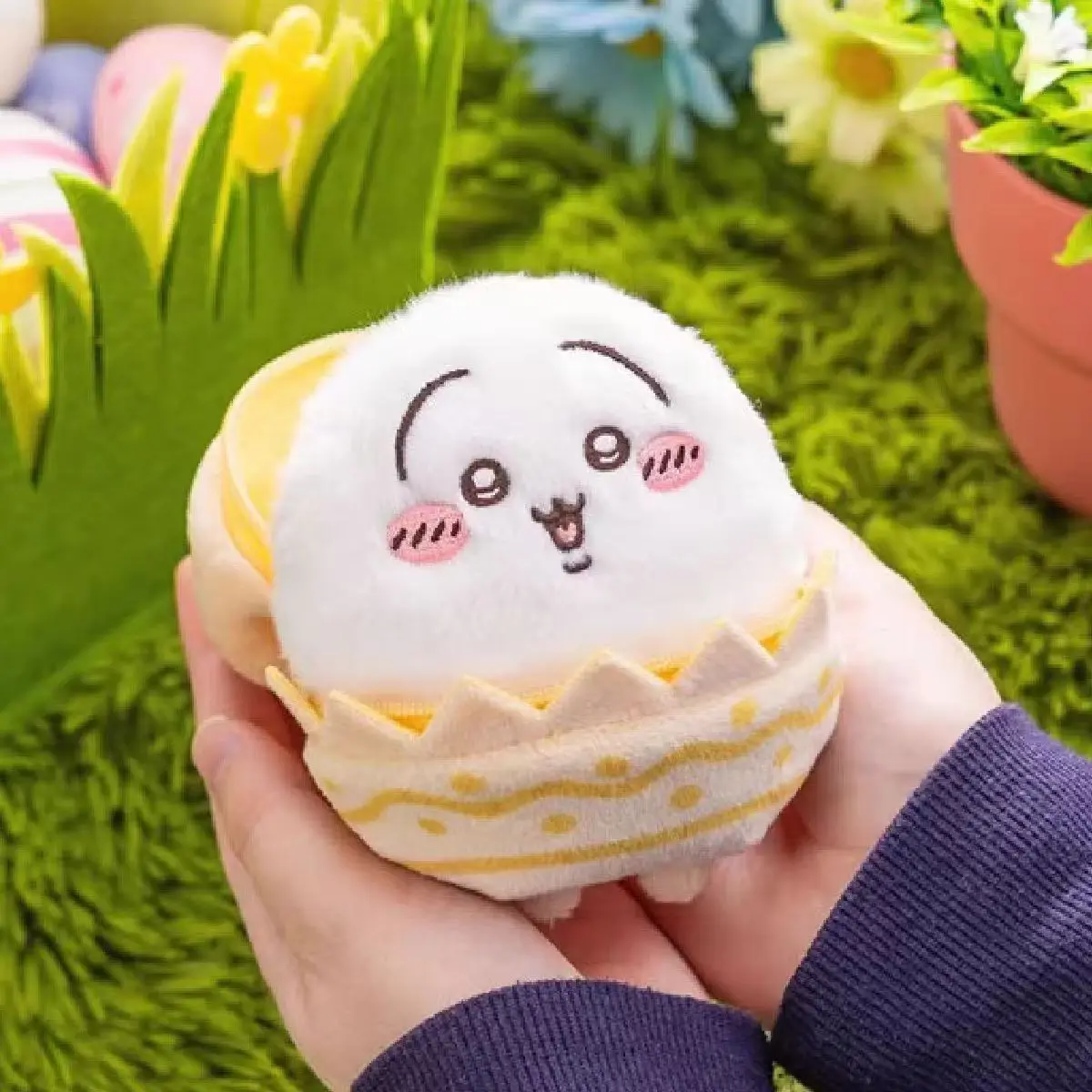 새로운 Chiikawa 플러시 펜던트 부활절 주변 장치 Usachi Hachiware 계란 플러시 인형 펜던트 가방 장식 친구 선물