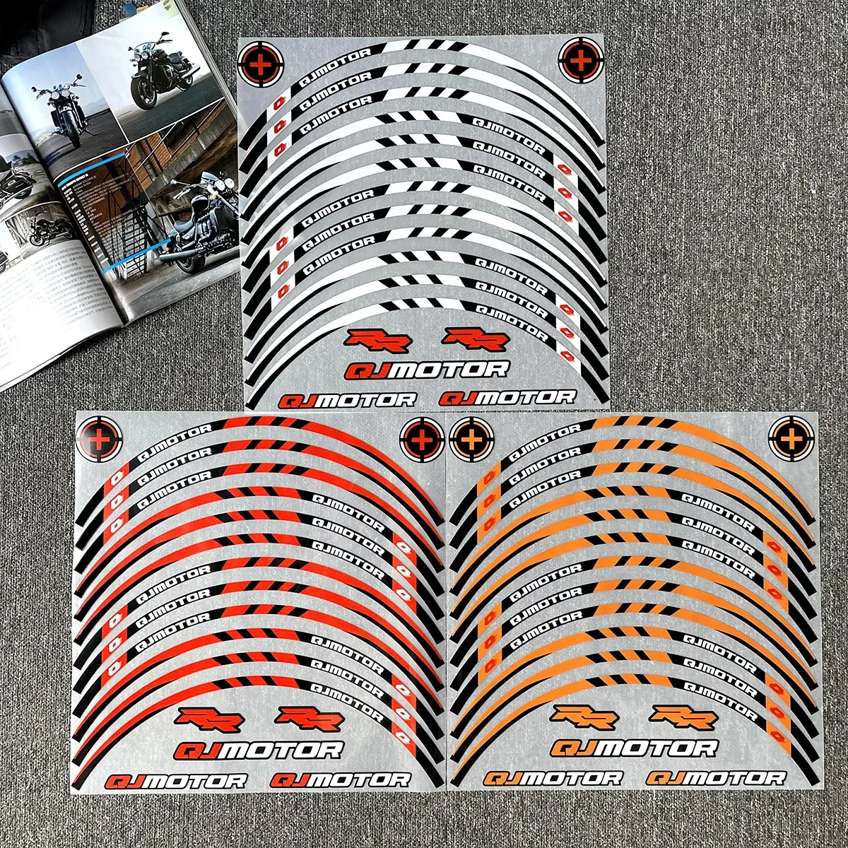 Für QJMOTOR SRT750X 700 SX/X SRK600 RS SRK25R Reflektierende Motorrad Radnabe Aufkleber Moto Felge Aufkleber Zubehör 17'' universal