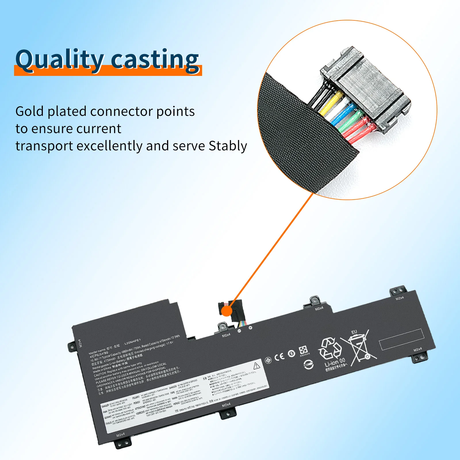 Batería de ordenador portátil L20M4PE1 75WH para Lenovo IdeaPad 5 Pro-16ACH6 Pro-16IHU6 IdeaPad Creator 5-16ACH6 Series L20C4PE1 L20L4PE1 7