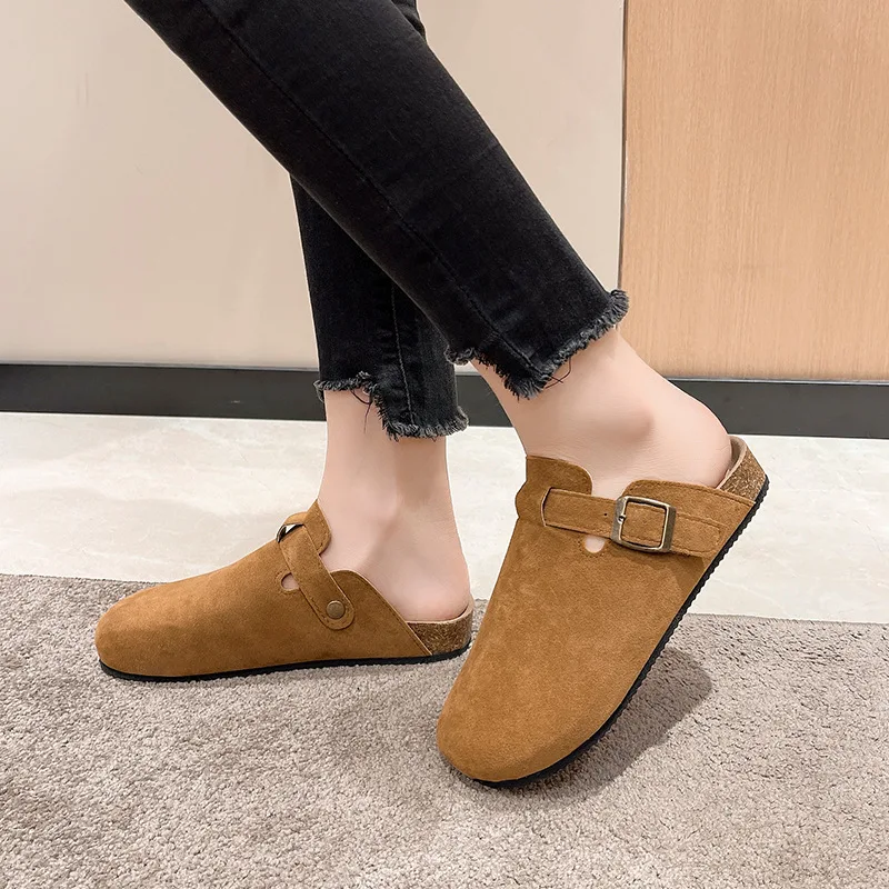 2023 Fashion Boston Clogs Women\'s Suede Mules Slippers Cork Insole Sandals With Arch Support Outdoor Lovers Beach Sandals