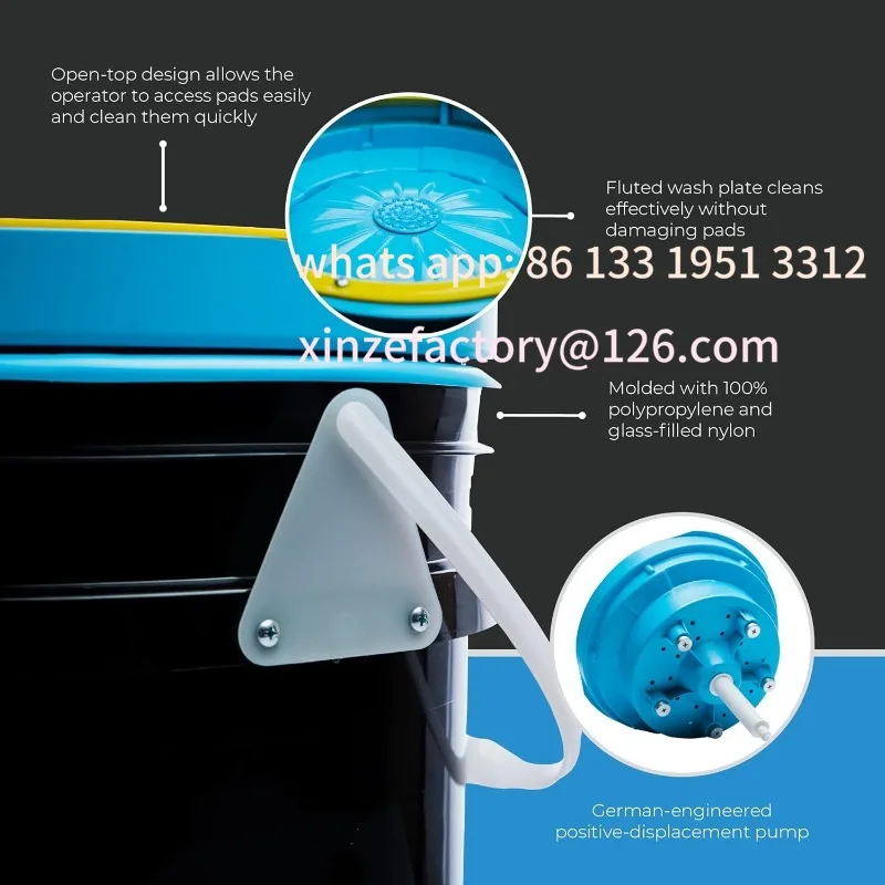 

Customizable Polishing Pad Washer Cleaning Bucket System W/Controlled Pump & Removable Basin