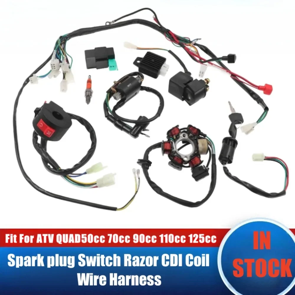 1Set Electrics Wiring Harness CDI STATOR 6 Coil for Motorcycle ATV Quad Pit Bike Buggy Go Kart 50cc 70cc 90cc 110cc 125cc