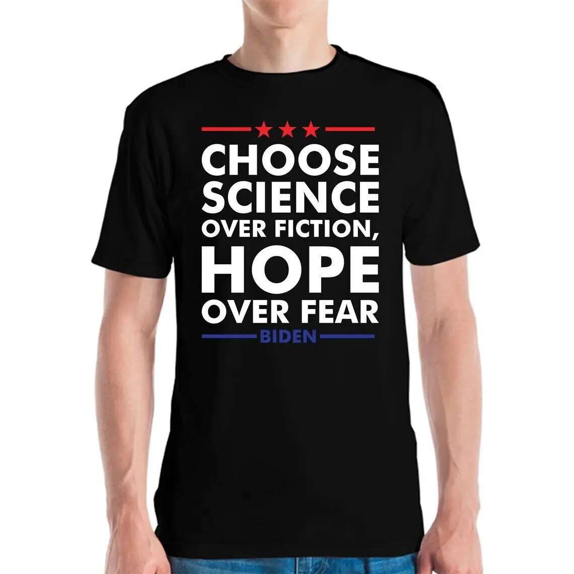 Camiseta Pro-Biden Escolha Ciência Sobre Ficção, Hope Over Fear Joe Biden Haris
