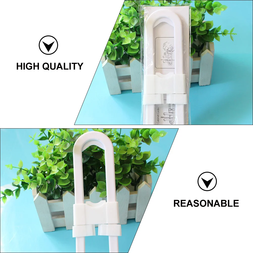 

10 Pcs Safety Lock ABS Sliding Cabinet Latches Baby Proofing Cupboard U Shaped Baby Safety Lock Durable Furniture Door Hardware