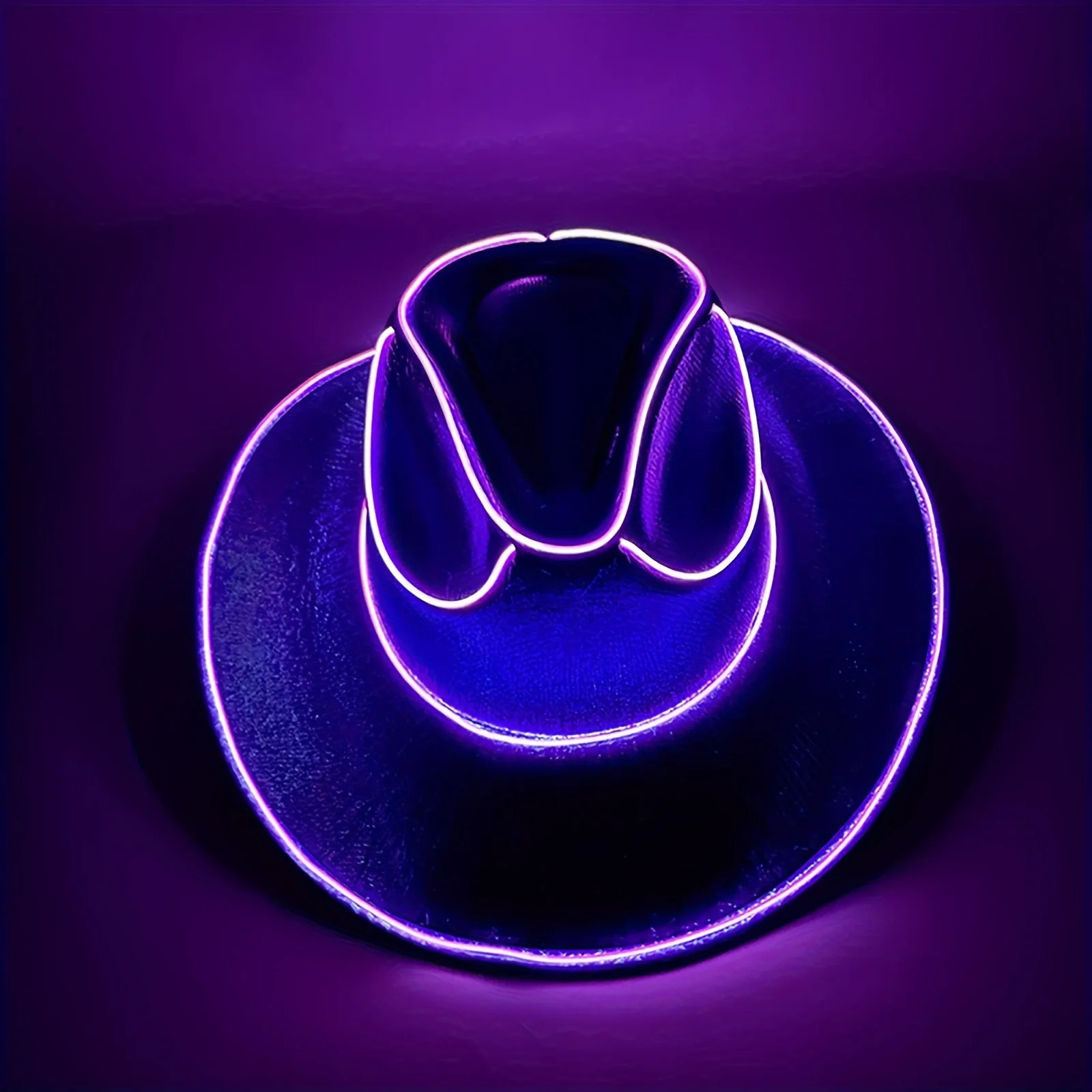 LED-Cowboyhut, bunter Denim-Hut, leuchtender Cowgirl-Hut, leuchtend für Tanzkostüme, Weihnachtsfeier, Halloween-Party – Detail 12