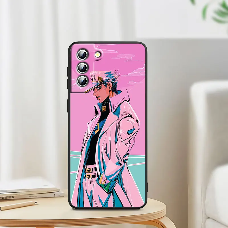 Cartoon Anime JoJo Jotaro Kujo custodia per telefono per Samsung S23 S22 S21 S20 S10 S8 Note 20 A9 A73 A71 A53 A33 Ultra Plus FE Black