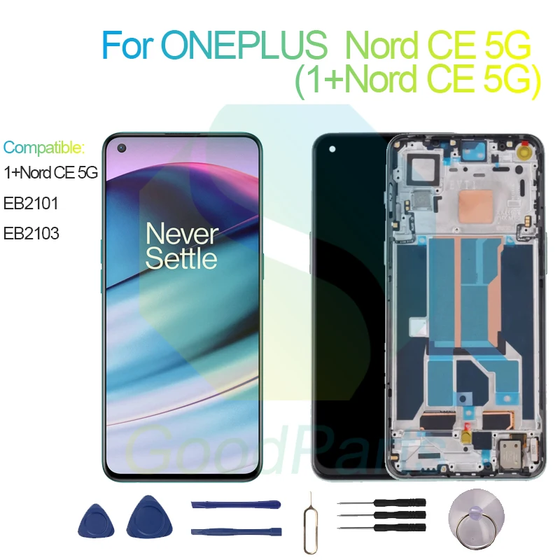 For ONEPLUS Nord CE 5G Screen Display Replacement 2400*1080 ,EB2101, EB2103 1+Nord CE 5G LCD Touch Digitizer