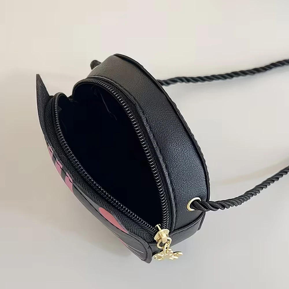 1 Selected Cat-Patterned Bag, Unisex Shoulder Crossbody Bag, Pu Small Round Bag, Coin Purse, Birthday Gift for Family, Adults, Lovers, and Date Night Parties, Earphone Bag - view 5